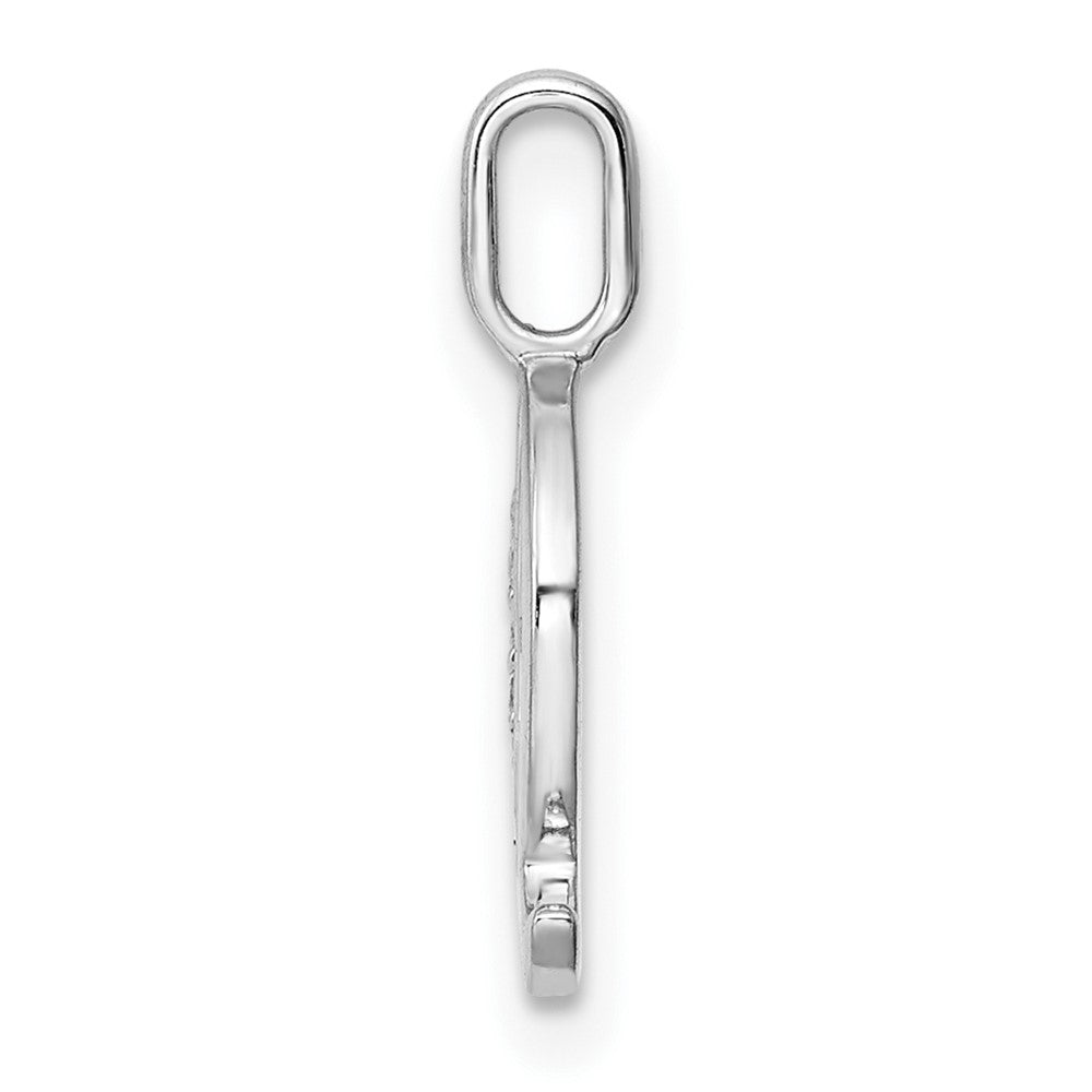 14K White Gold Diamond Letter Q Initial Pendant - 3
