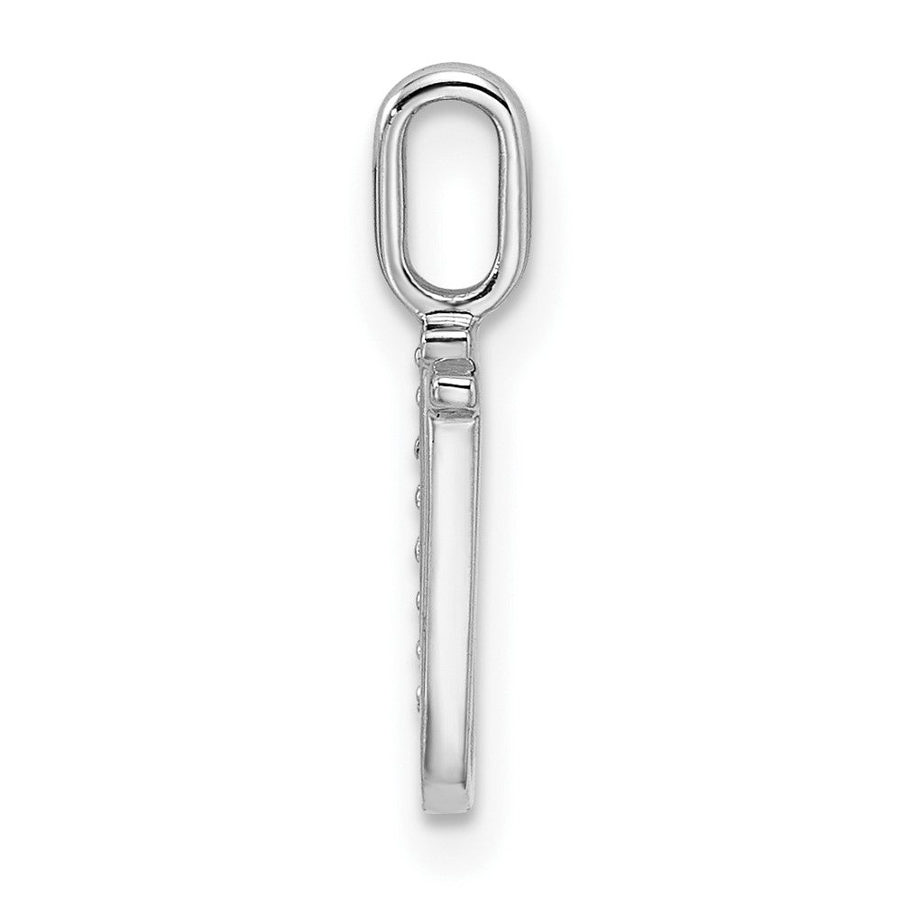 14K White Gold Diamond Letter U Initial Pendant