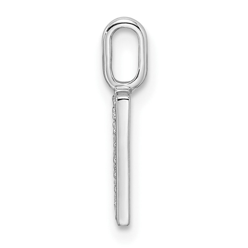 14K White Gold Diamond Letter H Initial Pendant - 2