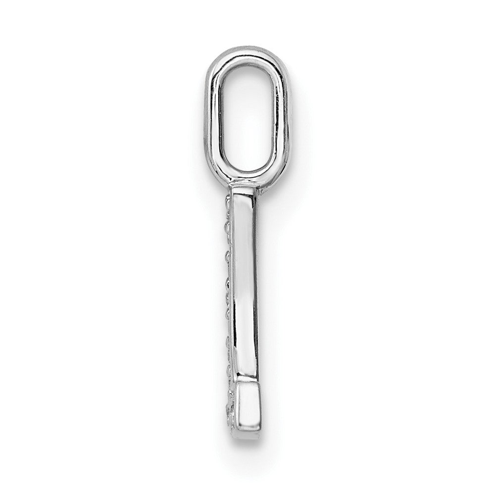14K White Gold Diamond Letter L Initial Pendant - 5