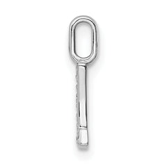 14K White Gold Diamond Letter L Initial Pendant - 5