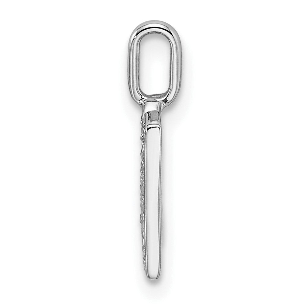 14K White Gold Diamond Letter M Initial Pendant - 4