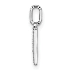 14K White Gold Diamond Letter M Initial Pendant - 4