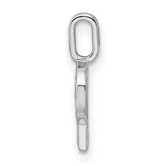 14K White Gold Diamond Letter P Initial Pendant - 5