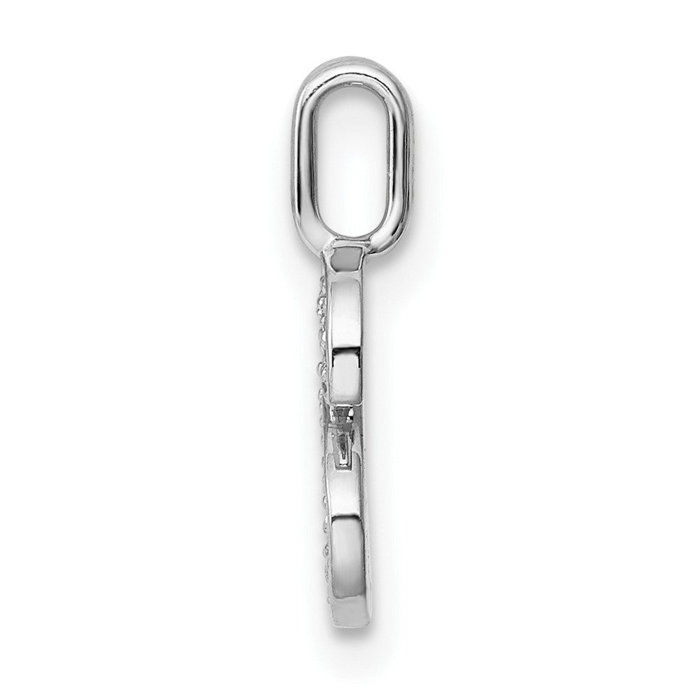 14K White Gold Diamond Letter S Initial Pendant - 3