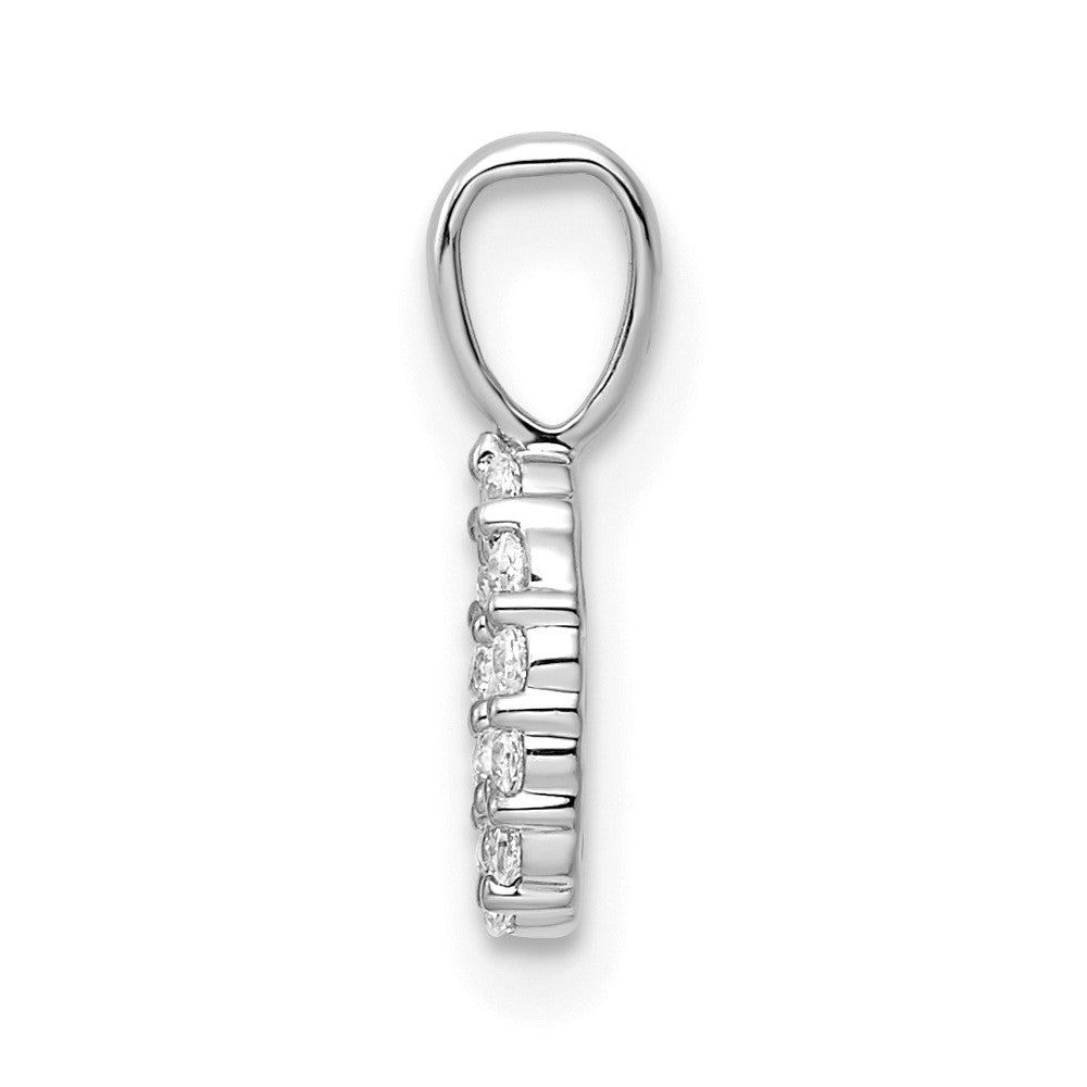 14k White Gold Diamond Number 0 Pendant - 2