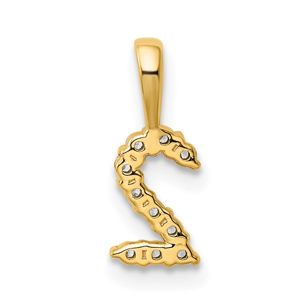 14K Diamond Number 2 Pendant