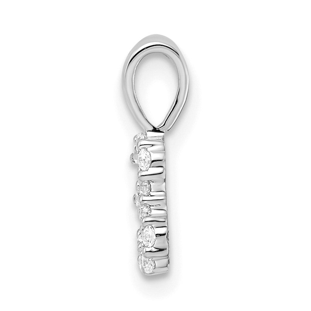 14k White Gold Diamond Number 3 Pendant