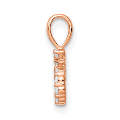 14k Rose Gold Diamond Number 5 Pendant