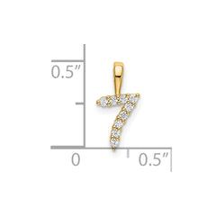 14K Diamond Number 7 Pendant