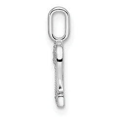 14k White Gold Diamond Number 2 Pendant