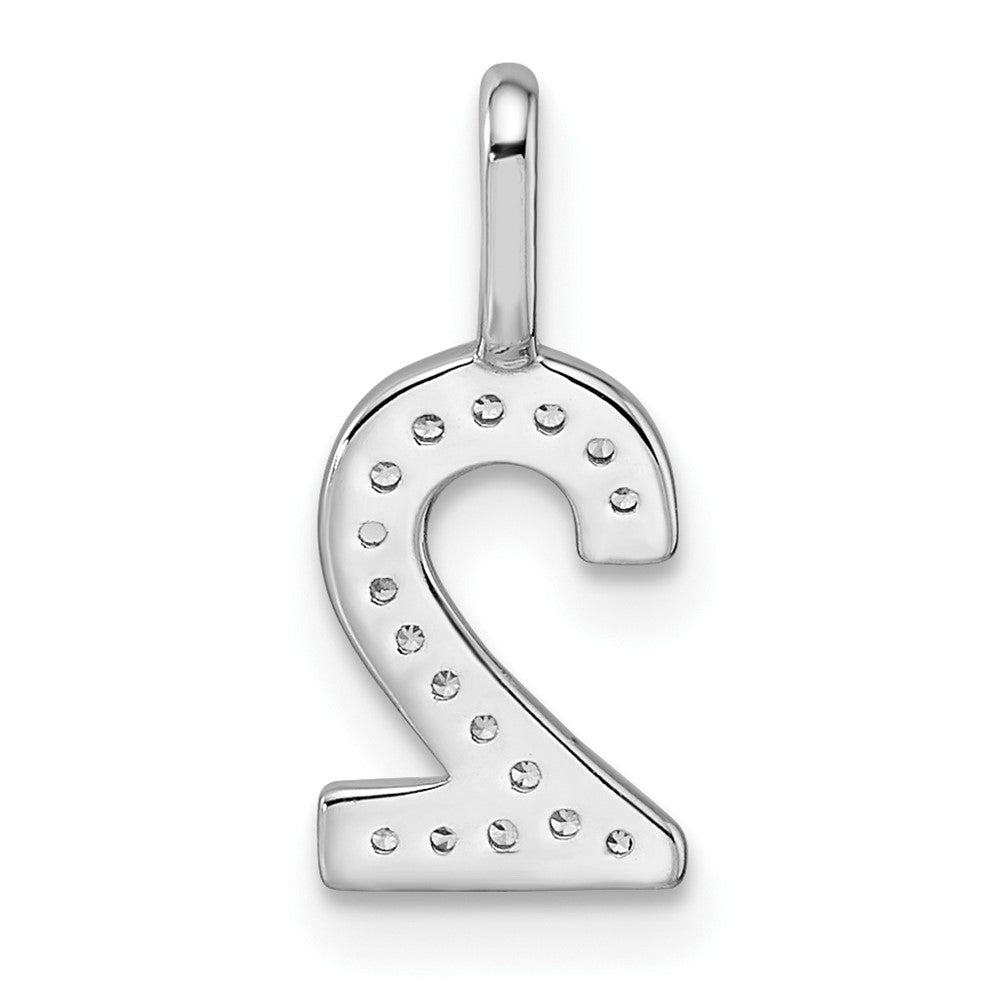 14k White Gold Diamond Number 2 Pendant