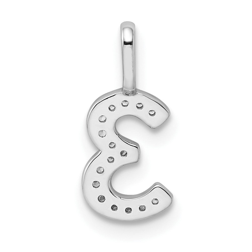 14k White Gold Diamond Number 3 Pendant