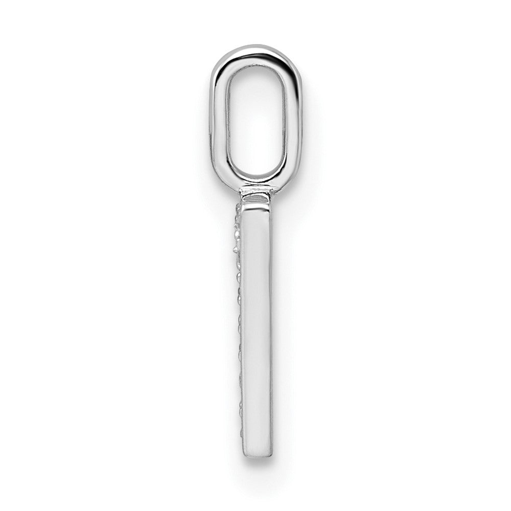 14k White Gold Diamond Number 7 Pendant - 2