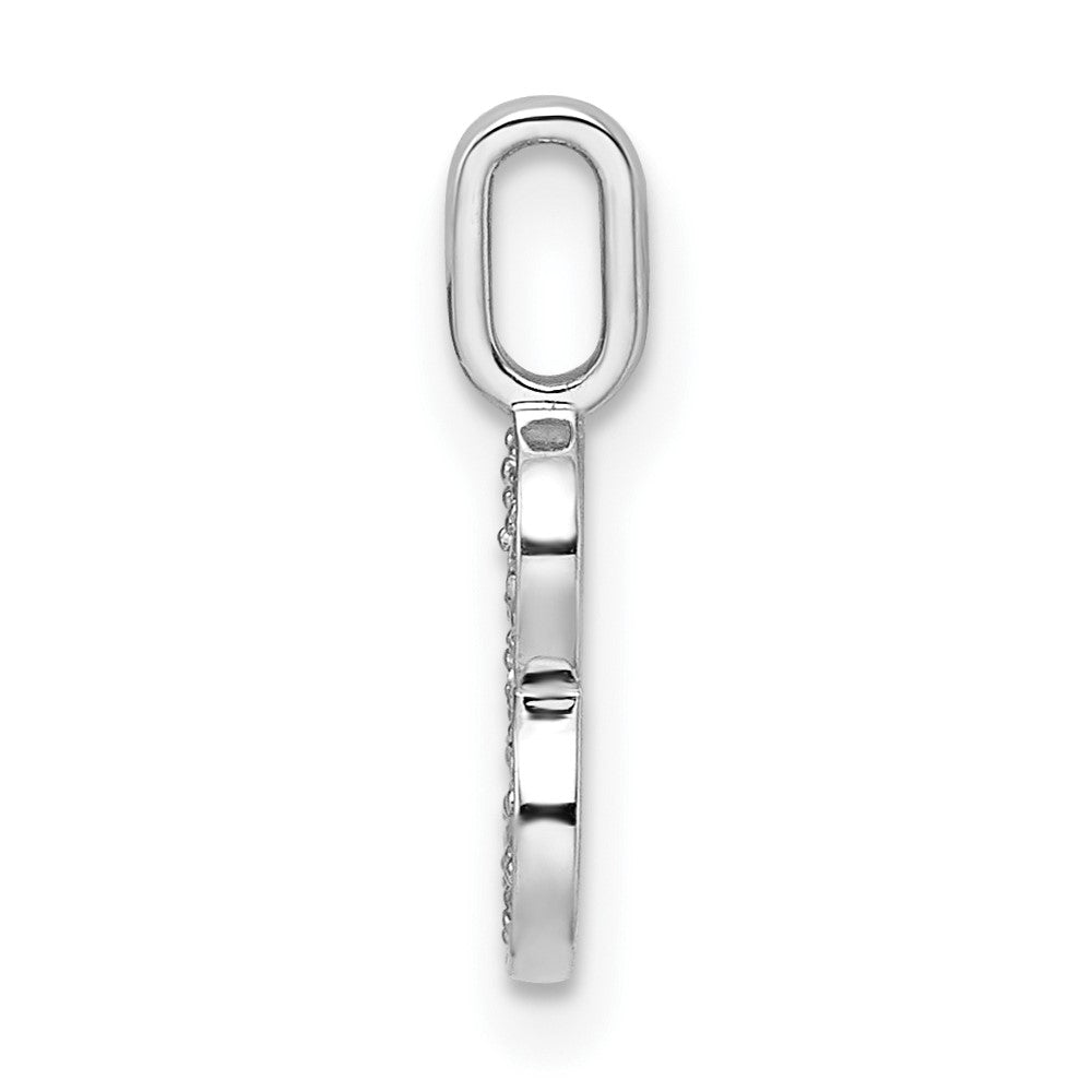 14k White Gold Diamond Number 8 Pendant - 2