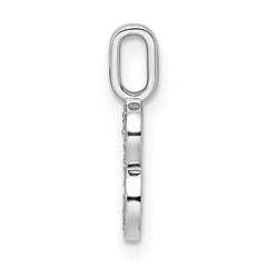 14k White Gold Diamond Number 8 Pendant - 2