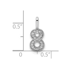 14k White Gold Diamond Number 8 Pendant - 2