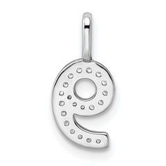 14k White Gold Diamond Number 9 Pendant - 2