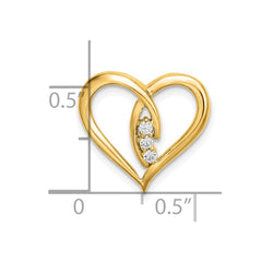 14k Diamond Polished Heart Chain Slide