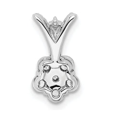 14k White Gold Polished 1/4 carat Diamond Flower Pendant