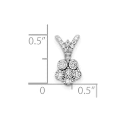 14k White Gold Polished 1/4 carat Diamond Flower Pendant