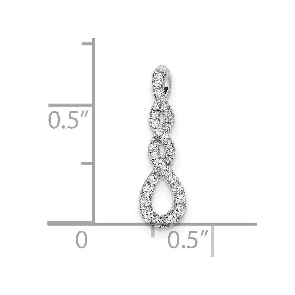 14k White Gold 1/8 carat Diamond Fancy Twist Chain Slide