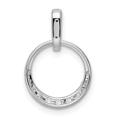14k White Gold Circle Diamond Pendant