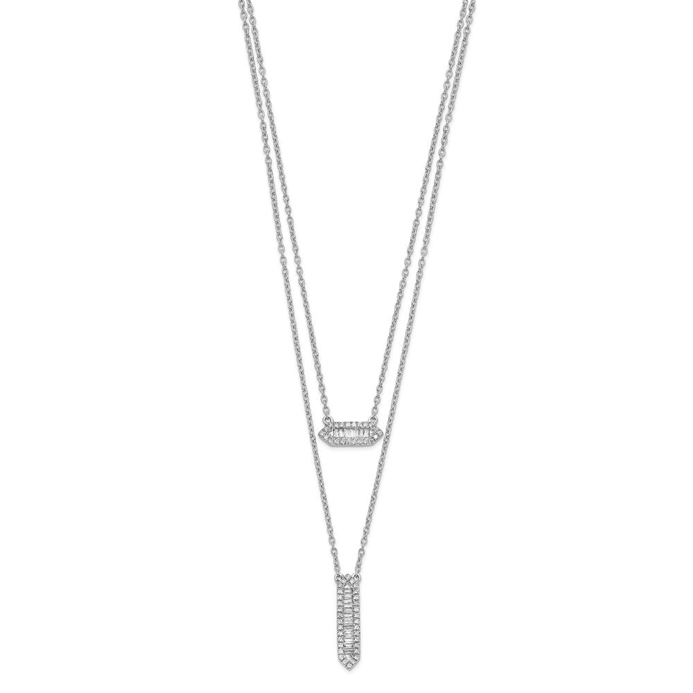 14k White Gold Double Strand 18in Necklace