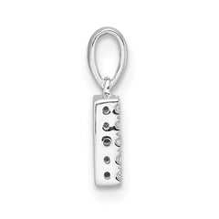 14K  White Gold Diamond Letter B Initial with Bail Pendant