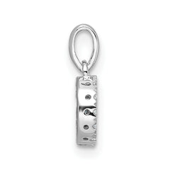 14K  White Gold Diamond Letter G Initial with Bail Pendant