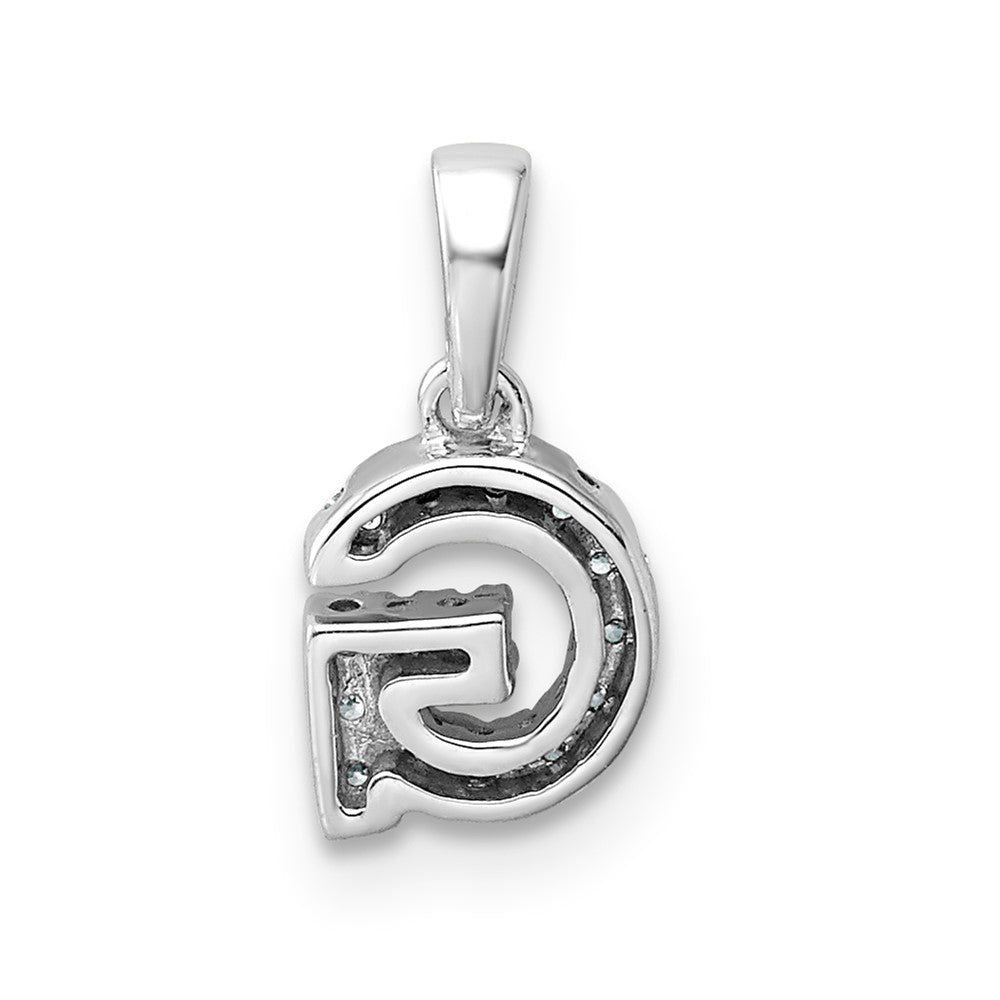 14K  White Gold Diamond Letter G Initial with Bail Pendant
