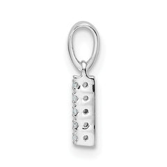 14K  White Gold Diamond Letter I Initial with Bail Pendant