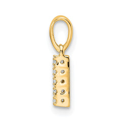 14K  Diamond Letter I Initial with Bail Pendant
