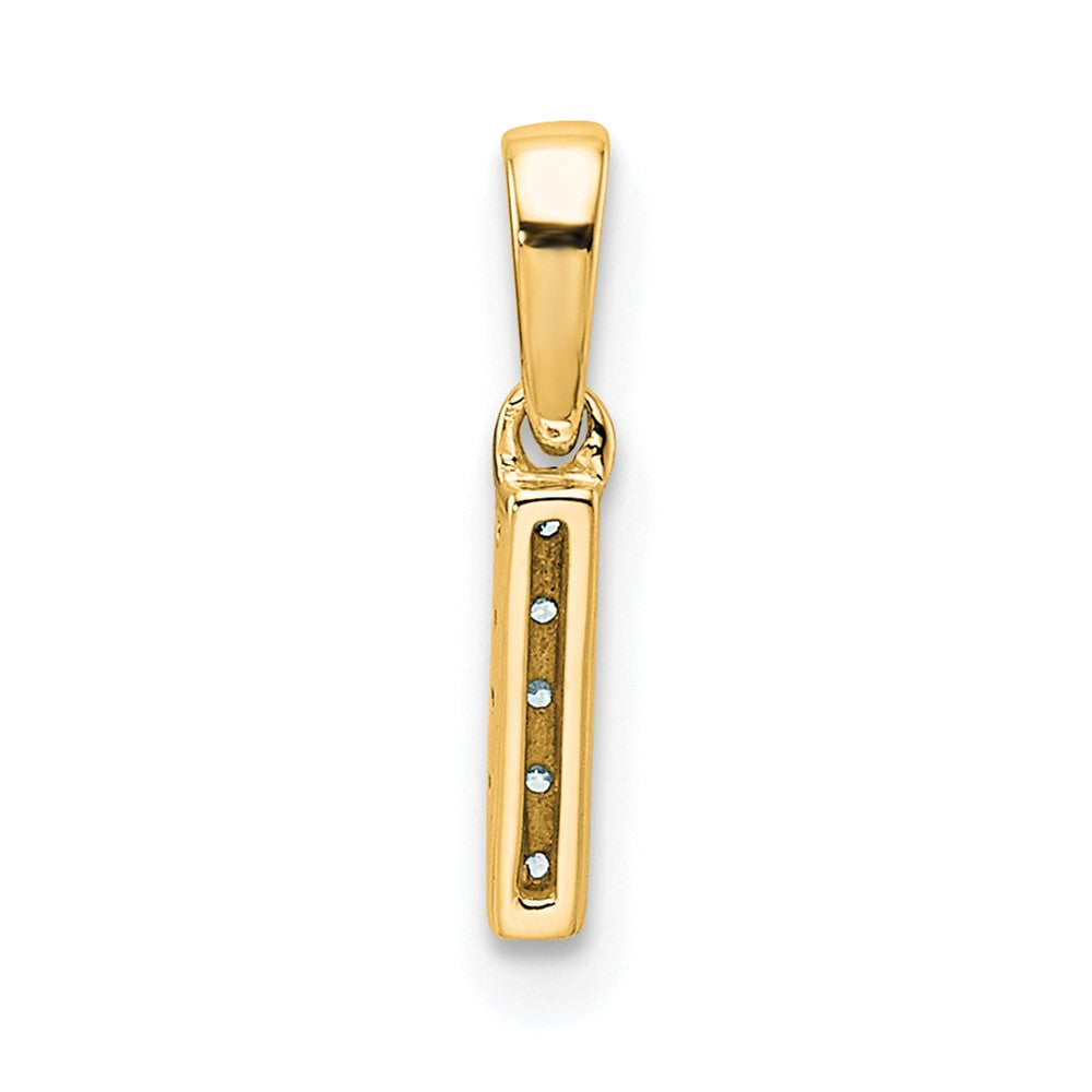 14K  Diamond Letter I Initial with Bail Pendant