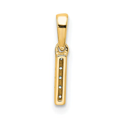 14K  Diamond Letter I Initial with Bail Pendant