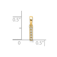 14K  Diamond Letter I Initial with Bail Pendant