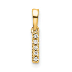 14K  Diamond Letter I Initial with Bail Pendant