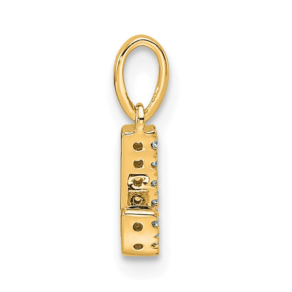 14K  Diamond Letter J Initial with Bail Pendant