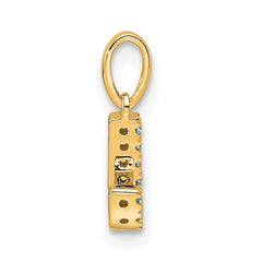 14K  Diamond Letter J Initial with Bail Pendant