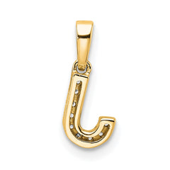 14K  Diamond Letter J Initial with Bail Pendant