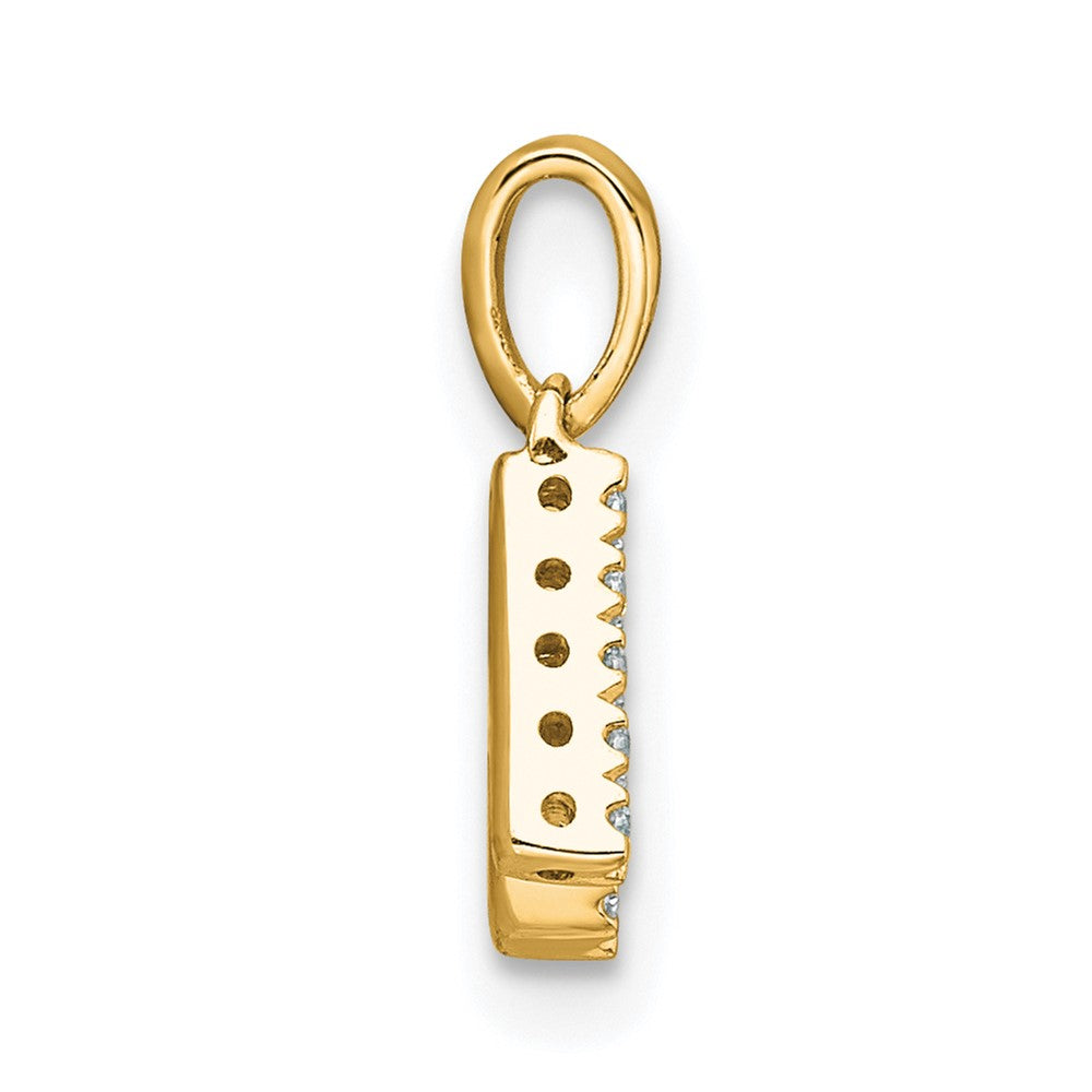14K  Diamond Letter K  Initial with Bail Pendant