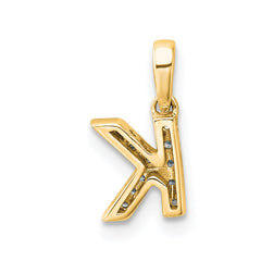 14K  Diamond Letter K  Initial with Bail Pendant