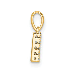 14K  Diamond Letter L Initial with Bail Pendant