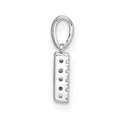 14K  White Gold Diamond Letter W Initial with Bail Pendant