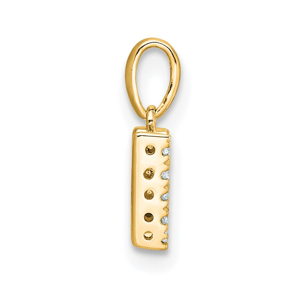 14K  Diamond Letter W Initial with Bail Pendant