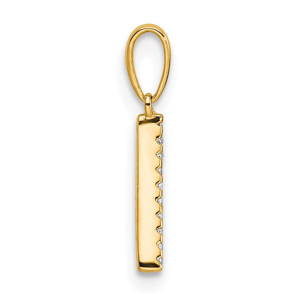 14K Diamond Letter A Initial Pendant
