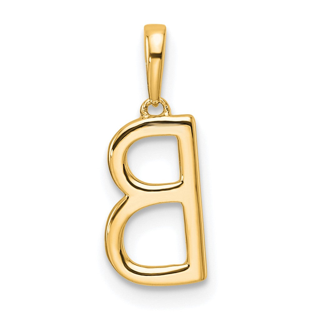 14K Diamond Letter B Initial Pendant