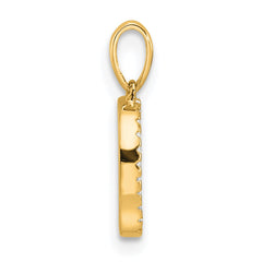 14K Diamond Letter D Initial Pendant - 3