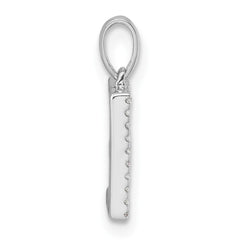 14K White Gold Diamond Letter E Initial Pendant - 4