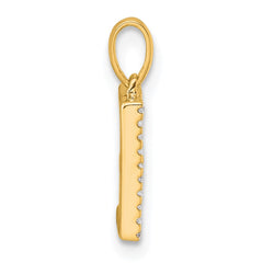 14K Diamond Letter E Initial Pendant - 2